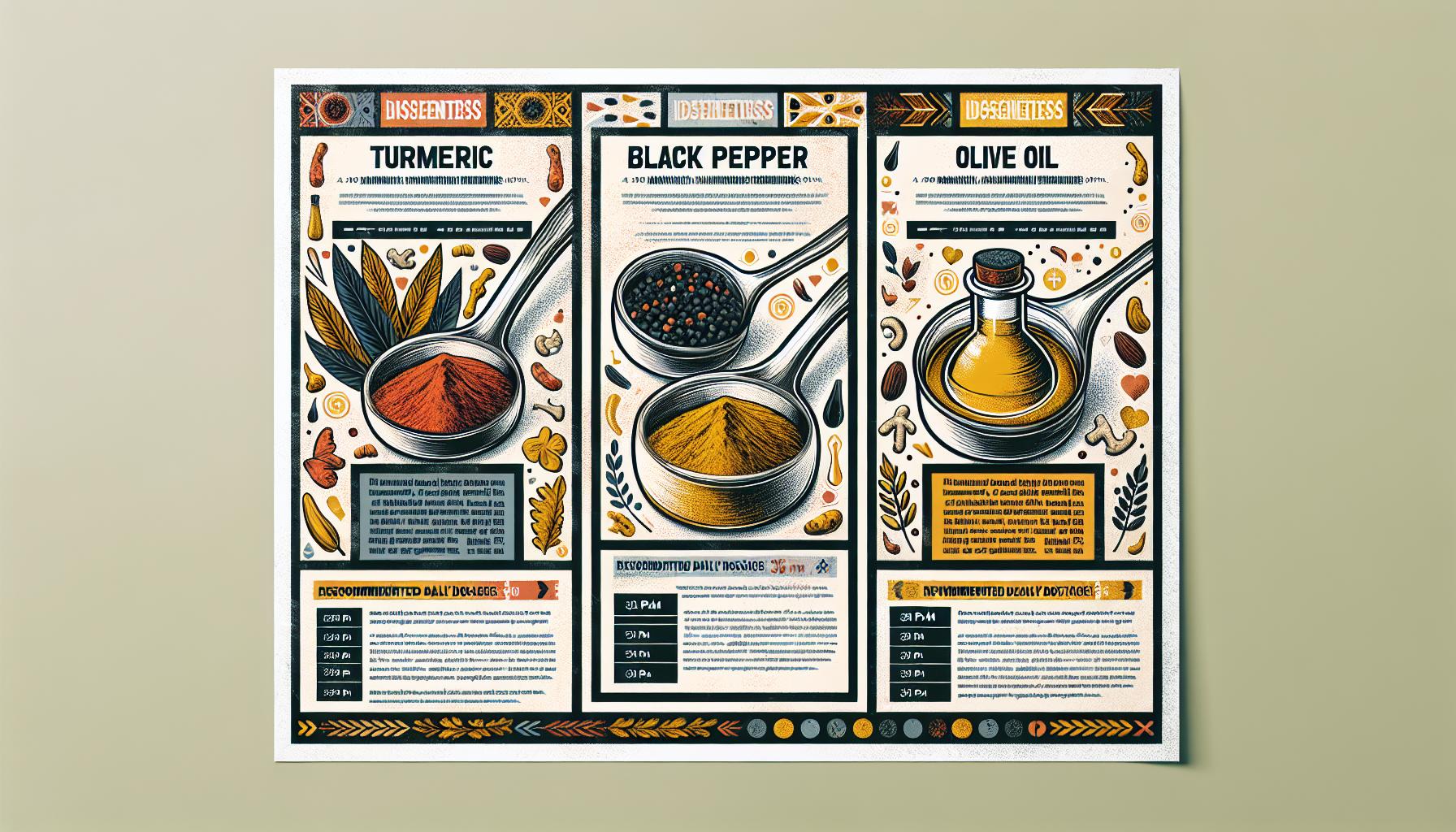 Recommending Daily Dosages for⁢ Maximum Health Benefits with Turmeric, Black Pepper, and Olive Oil